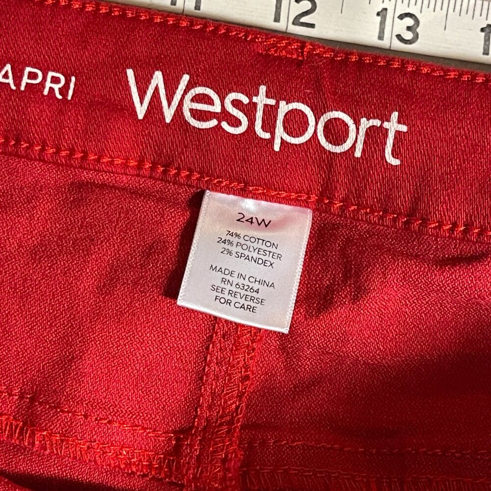 Westport Signature Fit Capri Pants - Bold Red (Size 24W) - Picture 9 of 11